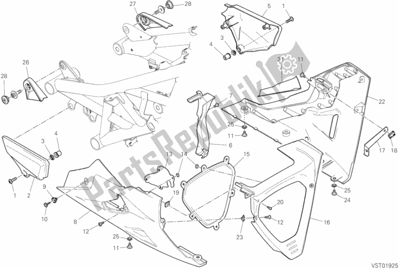 All parts for the 36c - Fairing of the Ducati Diavel 1260 S Brasil 2019